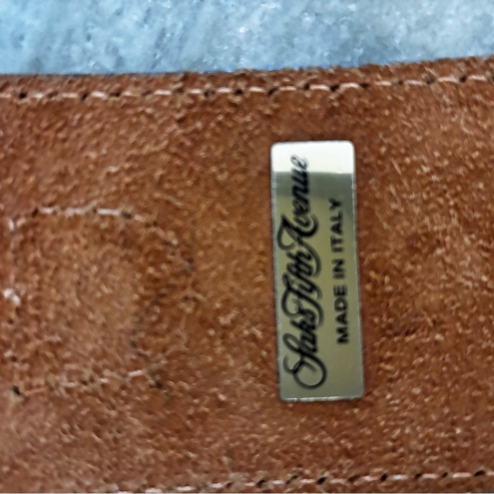 Vintage Leather Saks corset Waist Belt with brass Buckle, medium, made in Italy! - Picture 7 of 11